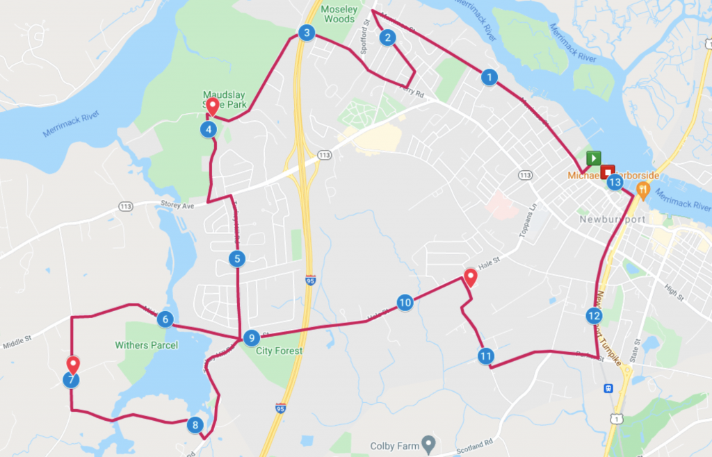 1st Annual Newburyport Half Marathon map